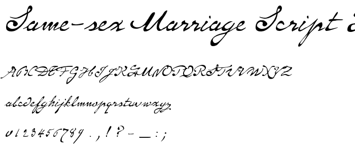 Same-Sex Marriage Script LDO font